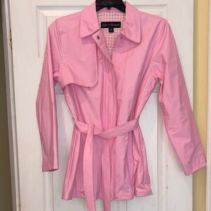 Misty Harbor Pink Raincoat with Belt, Size Medium